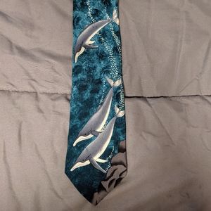 Endangered Species Tie - Blue Whale Pod Edition